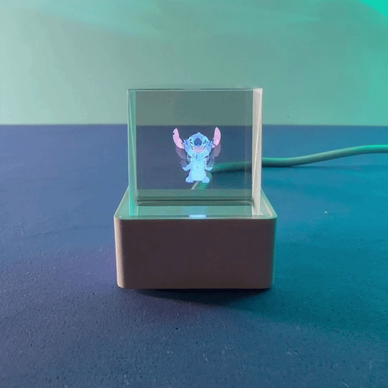 Cubo de Cristal Holográfico 3D